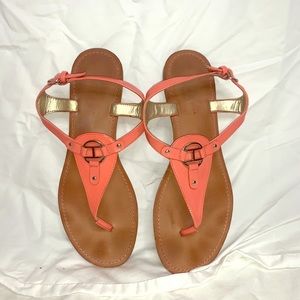 Tommy Hilfiger Patent Leather Coral Sandals 9.5